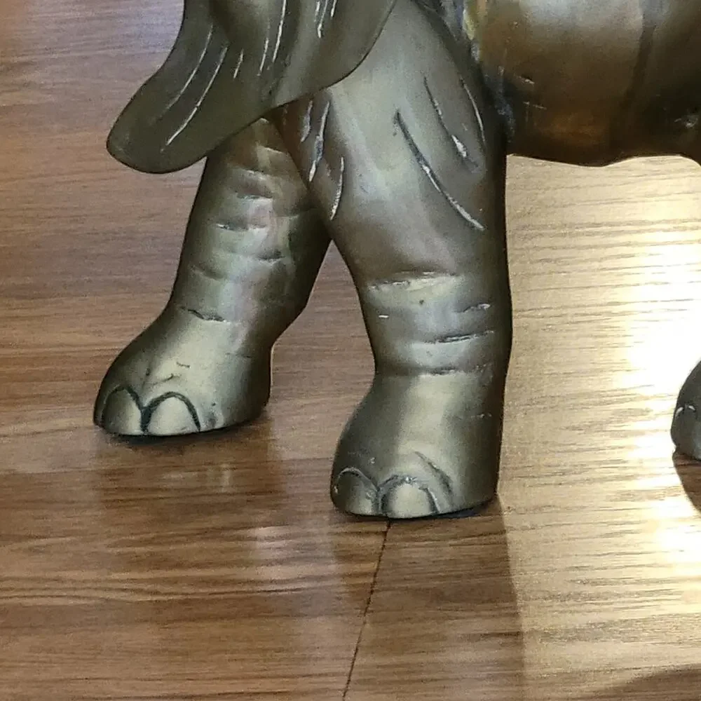 Vintage Brass Elephant Sculpture trunk up Enormous Very Large Heavy Weight 23lb